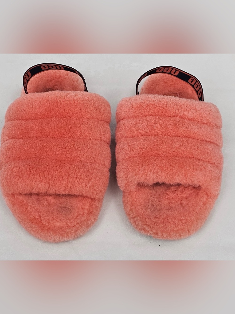 🧡 UGG Fluff Yeah Slide Pop Coral Kids Size 2